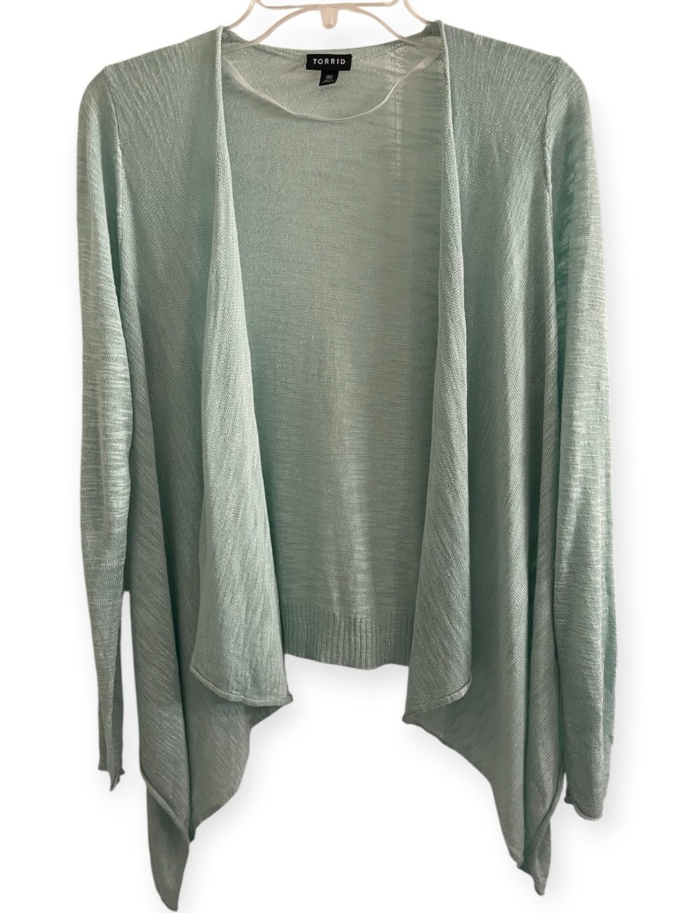 Torrid Mint Green Lightweight Open Drape Front Cardigan Sweater. Size 00 (Medium